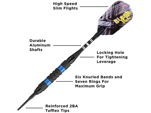 Image of Viper Black Ice Blue Soft Tip Darts - HomeFitPlay