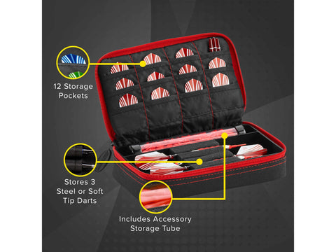 Image of Casemaster Plazma Dart Case Black with Red Zipper - HomeFitPlay