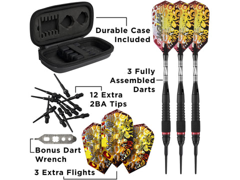 Image of Viper Jaguar 80% Tungsten Soft Tip Darts 1 Small Knurled Ring 18 Grams - HomeFitPlay