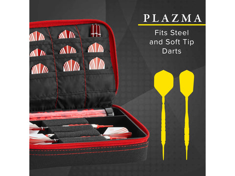 Image of Casemaster Plazma Dart Case Black with Red Zipper - HomeFitPlay