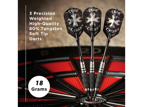 Image of Viper Desperado 80% Tungsten Iron Cross Soft Tip Darts 3 Knurled Rings 18 Grams - HomeFitPlay