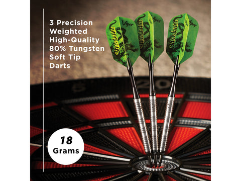 Image of Viper Sidewinder 80% Tungsten Soft Tip Darts Shark Fin Barrel 18 Grams - HomeFitPlay
