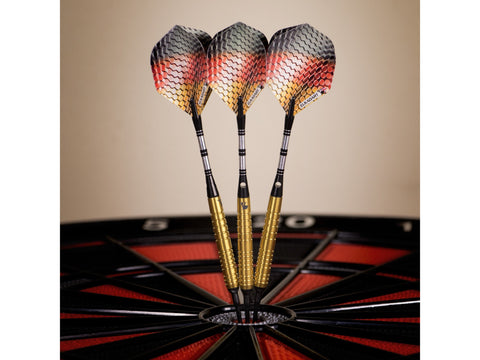 Image of Elkadart Titanium 90% Tungsten Soft Tip Darts Gold Titanium Coating Ringed Barrel 18 Grams - HomeFitPlay