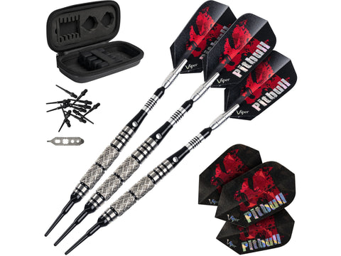 Image of Viper Pitbull 90% Tungsten Soft Tip Darts Diamond Cut and Ringed Barrel 18 Grams - HomeFitPlay