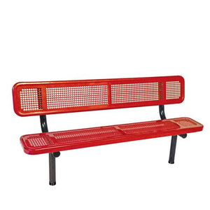 6'  Bench w/Back Inground Perforated | 1275803