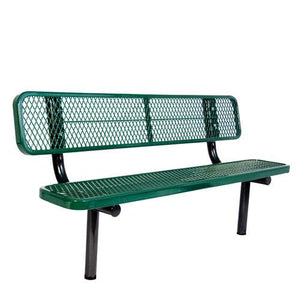 8'  Bench w/Back Inground Perforated | 1275827