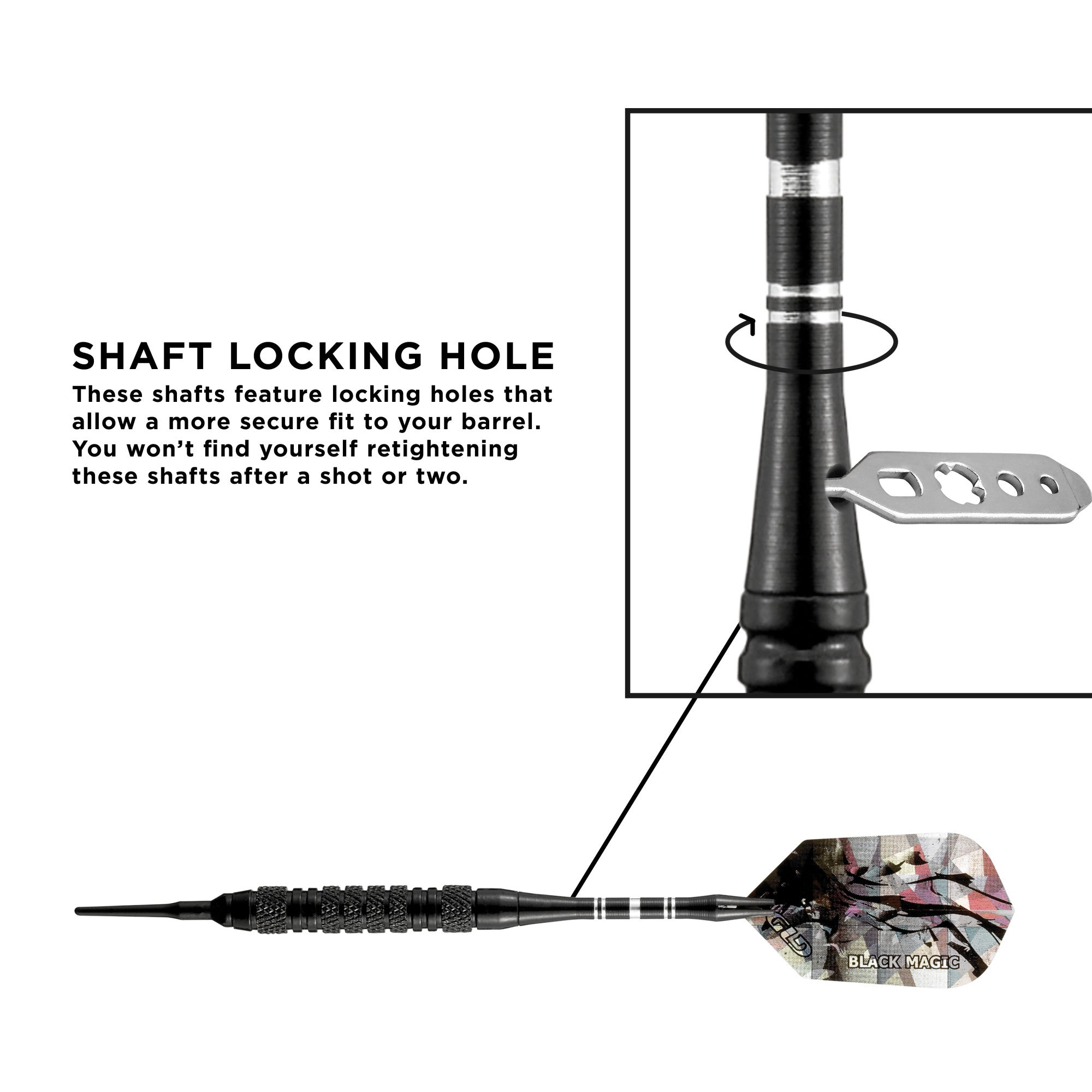 Viper Black Magic Soft Tip Darts 6 Knurled Rings 18 Grams