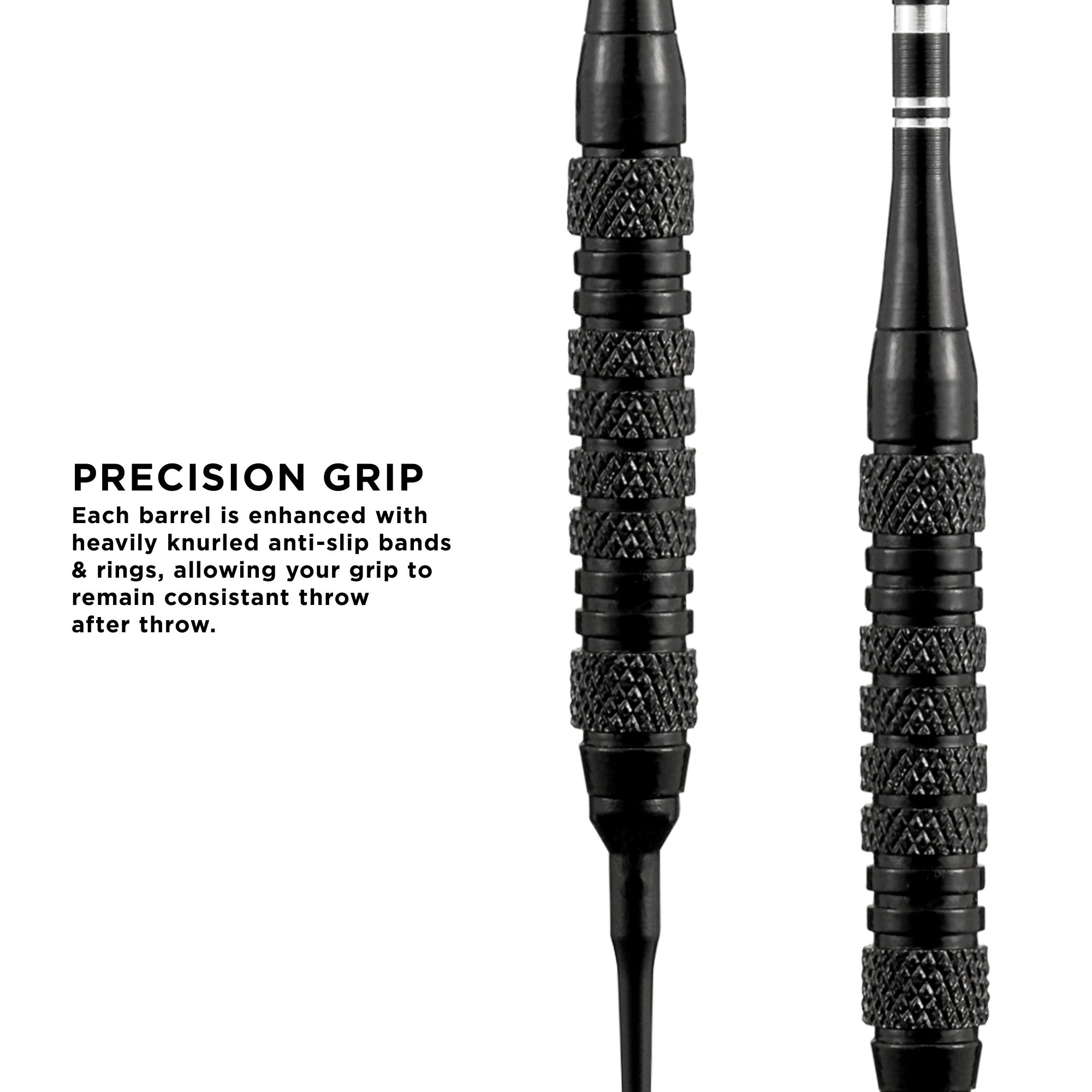 Viper Black Magic Soft Tip Darts 6 Knurled Rings 18 Grams