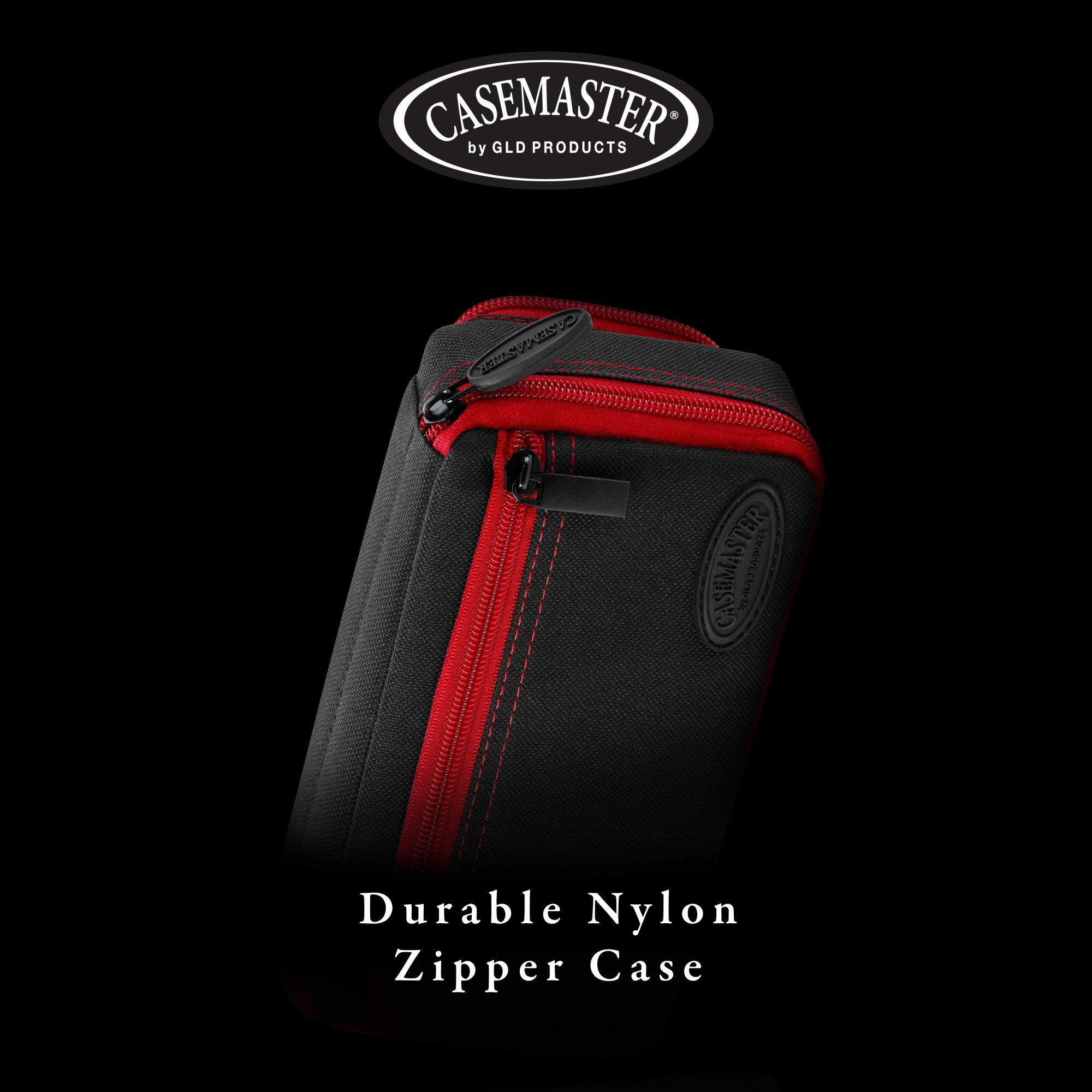 Casemaster Plazma Plus Dart Case Black with Ruby Zipper and Phone Pocket