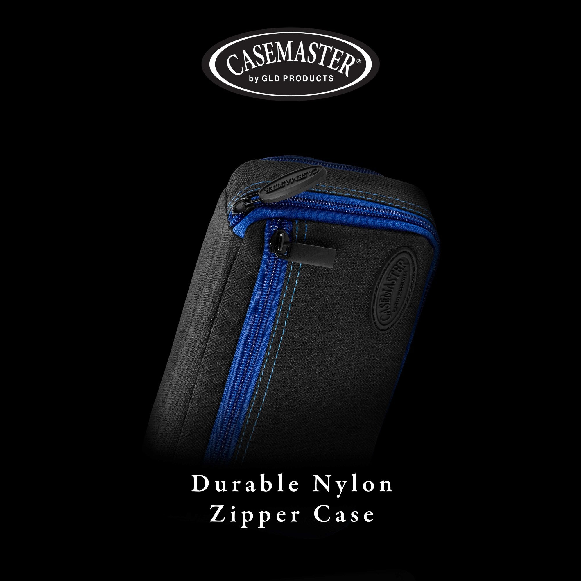 Casemaster Plazma Plus Dart Case Black with Sapphire Zipper and Phone Pocket