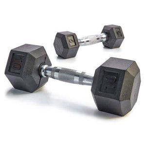 Rubber Encased Solid Hex Dumbbell 45lb | 20028383EA