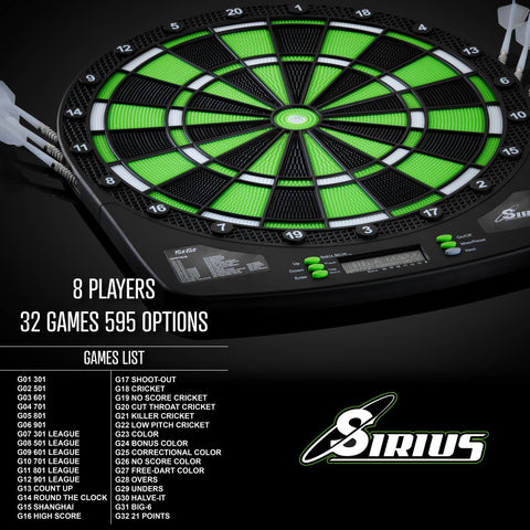 Image of Fat Cat Sirius Electronic Dartboard, 13.5" Compact Target