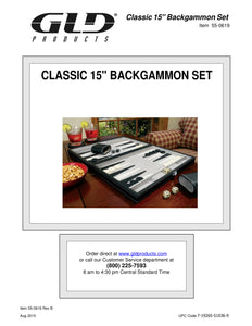 Mainstreet Classics Classic 15" Backgammon Set