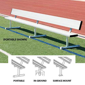 Portable Bench With Back - 27' Aluminum