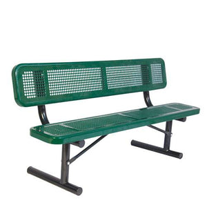 6'  Bench w/Back Portable Perforated | 1275766