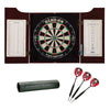 Viper Hudson Dartboard Cabinet, Dead-On Bristle Dartboard, Black Mariah Steel Tip Darts 22 Grams, and Vinyl Dart Mat