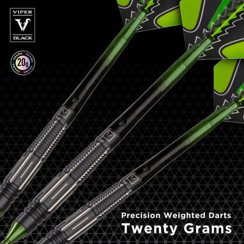 Image of Viper Black Flux 90% Tungsten Steel or Soft Tip Conversion Darts Green 20 Grams