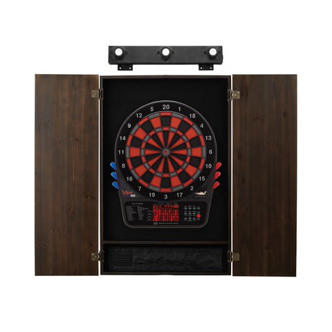 Image of Viper 800 Electronic Dartboard, Metropolitan Espresso Cabinet & Shadow Buster Dartboard Light Bundle