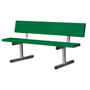 5' Portable Bench W/Back Dk Green