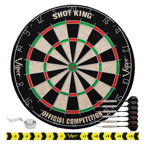 Image of Viper Shot King Dartboard, Small Cricket Chalk Scoreboard, and Laser Throw Line