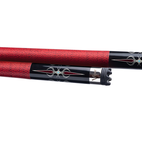 Image of Viper Sinister Series Cue with Red and Black Wrap