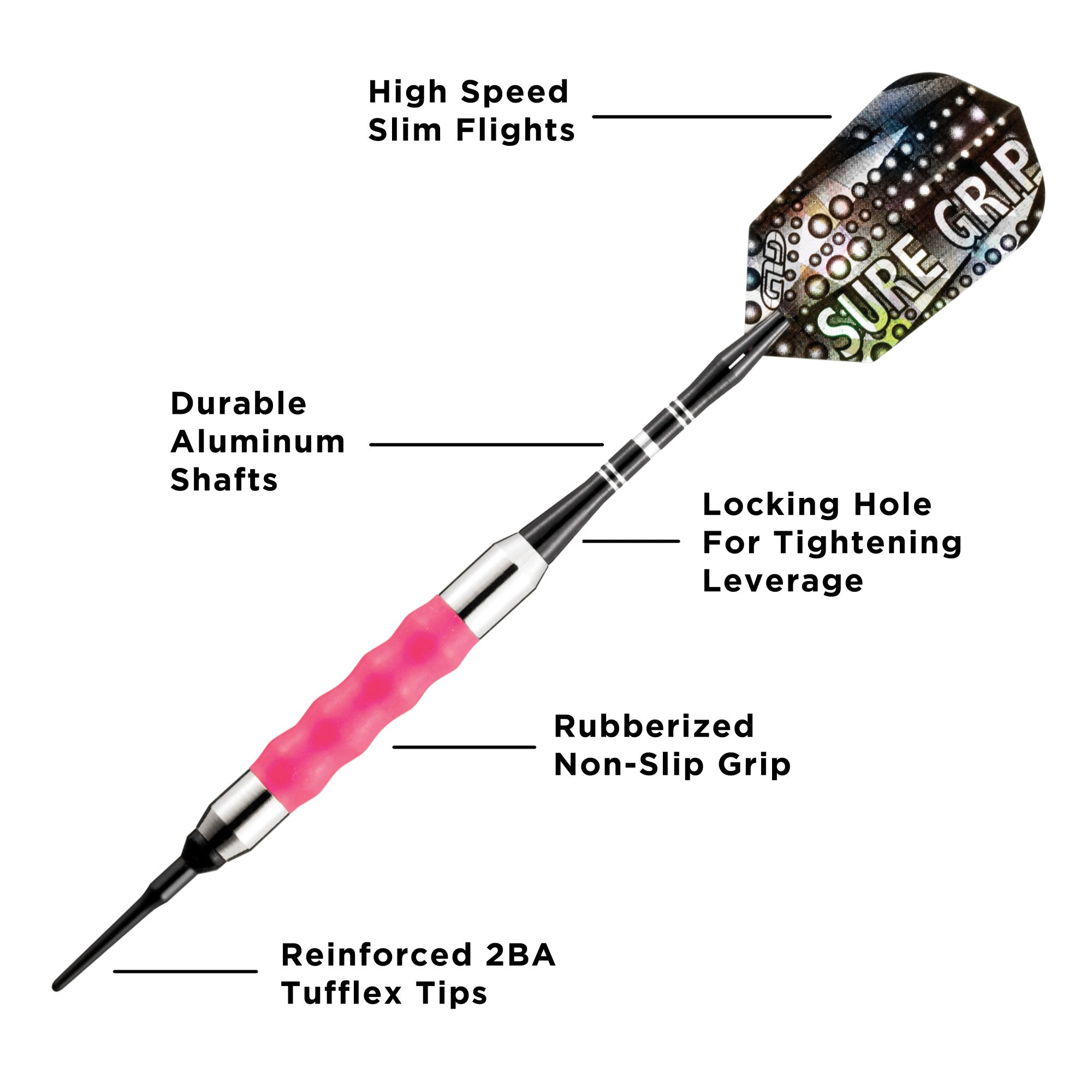 Viper Sure Grip Soft Tip Darts Pink