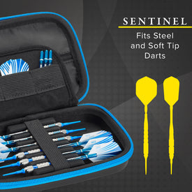 Casemaster Sentinel Dart Case with Blue Zipper 