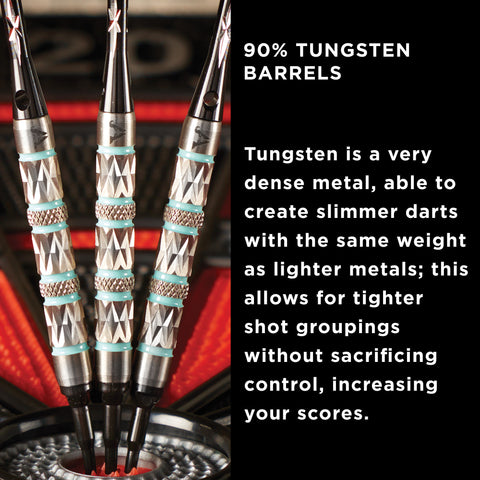 Image of Viper Diamond 90% Tungsten Soft Tip Dart Set Turquoise Rings 18 Grams