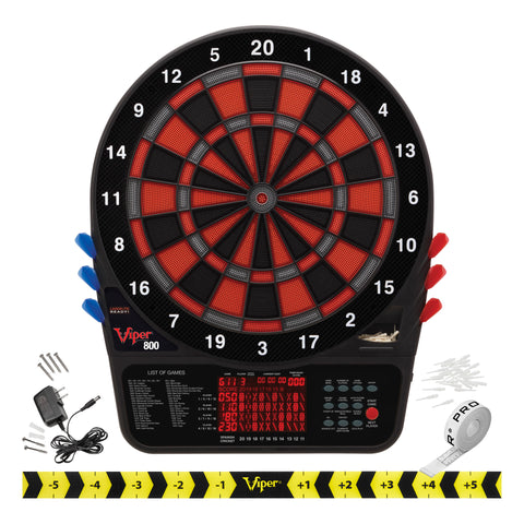 Image of Viper 800 Electronic Dartboard, Metropolitan Cinnamon Cabinet, Throw Line Marker & Shadow Buster Dartboard Light Bundle