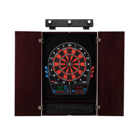 Viper Orion Electronic Dartboard, Metropolitan Mahogany Cabinet & Shadow Buster Dartboard Light Bundle