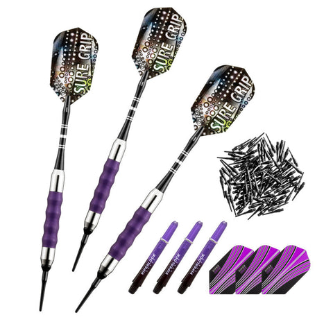 Image of Viper Sure Grip Soft Tip Darts 18 Grams, Purple Accessory Set