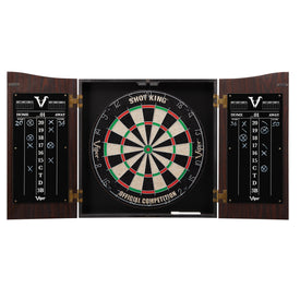 Viper Vault Cabinet with Shot King Sisal Dartboard, Padded Dart Mat & Shadow Buster Dartboard Lights 