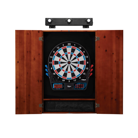 Image of Viper 777 Electronic Dartboard, Metropolitan Cinnamon Cabinet & Shadow Buster Dartboard Light Bundle