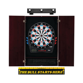 Viper Showdown Electronic Dartboard, Metropolitan Mahogany Cabinet & Shadow Buster Dartboard Lights