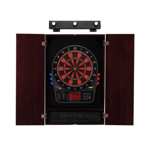 Viper 800 Electronic Dartboard, Metropolitan Mahogany Cabinet & Shadow Buster Dartboard Light Bundle