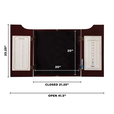Image of Viper Razorback Sisal Dartboard, Hudson Mahogany Cabinet, Padded Mat & Black Mariah Steel Tip Darts