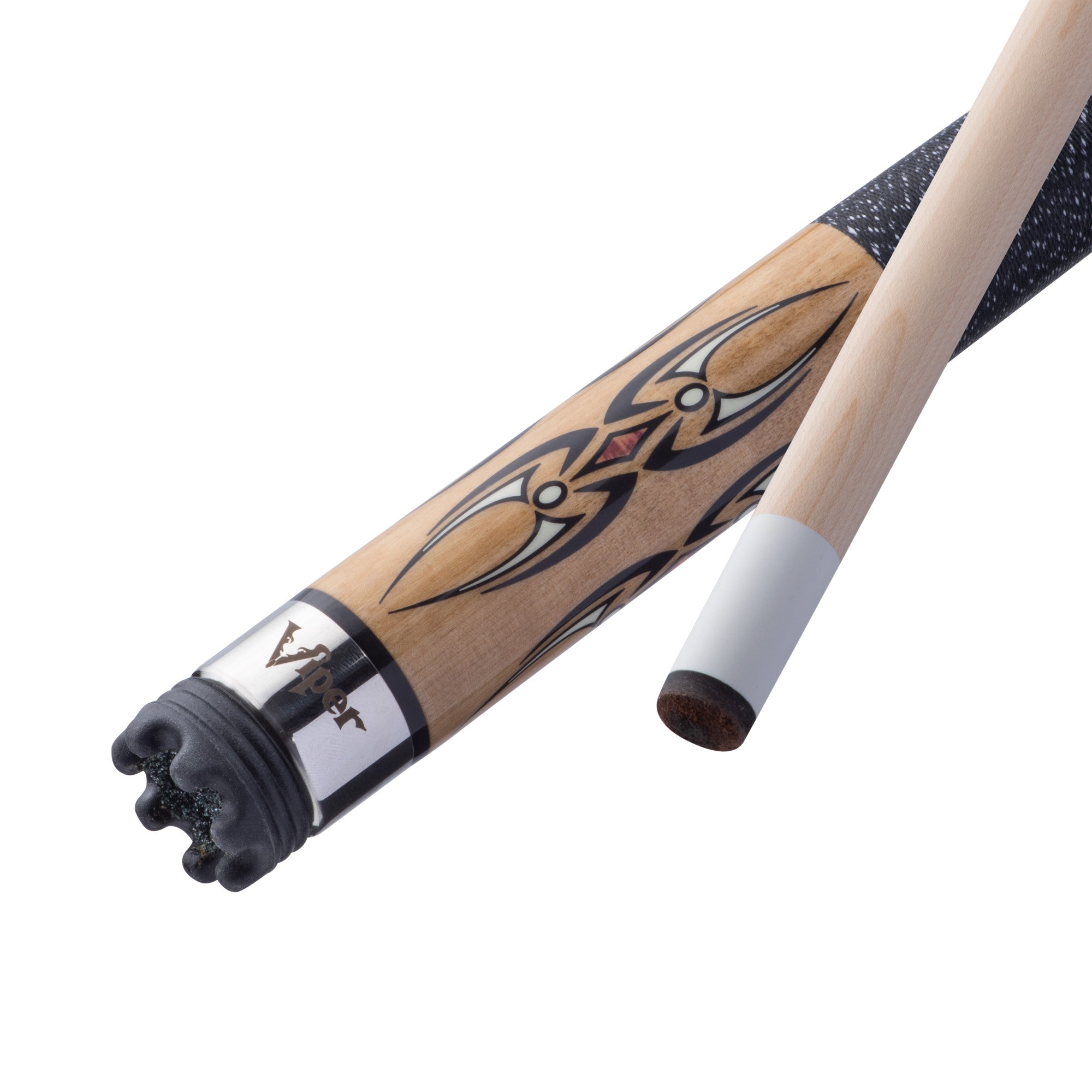 Viper Sinister Series Cue with Black and White Wrap and Brown Stain