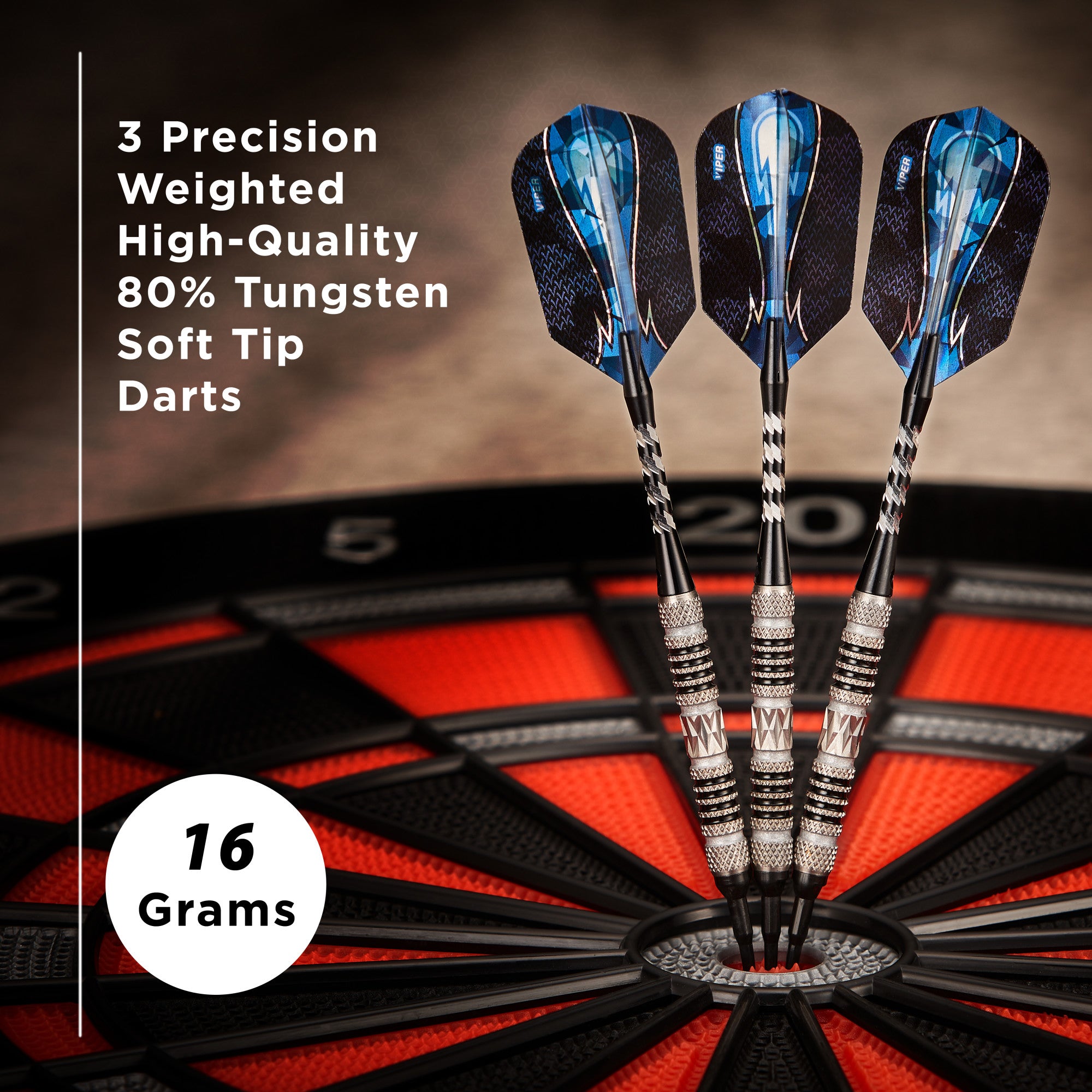 Viper Astro 80% Tungsten Soft Tip Darts Black Rings