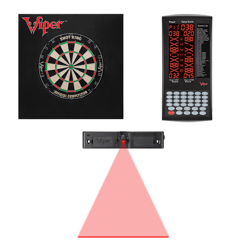 Image of Viper Shot King Bristle Dartboard, ProScore, Dart Laser Line, and Wall Defender II