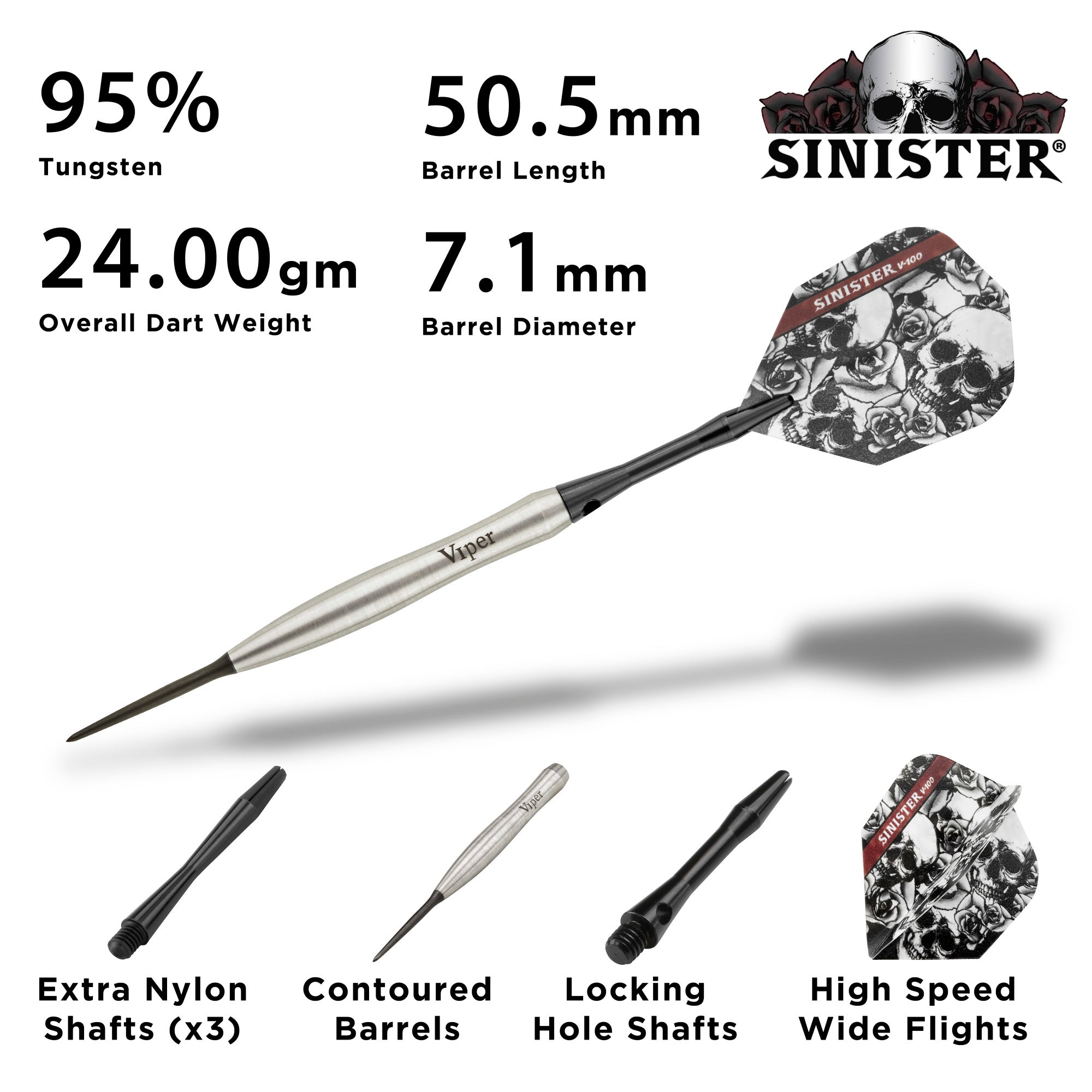 Viper Sinister 95% Tungsten Steel Tip Darts