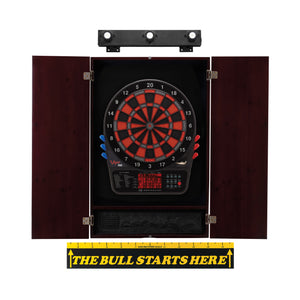 Viper 800 Electronic Dartboard, Metropolitan Mahogany Cabinet, Throw Line Marker & Shadow Buster Dartboard Light Bundle