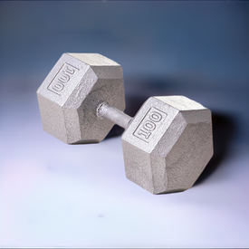 Hex Dumbbell w/ Straight Handle 100 lb 