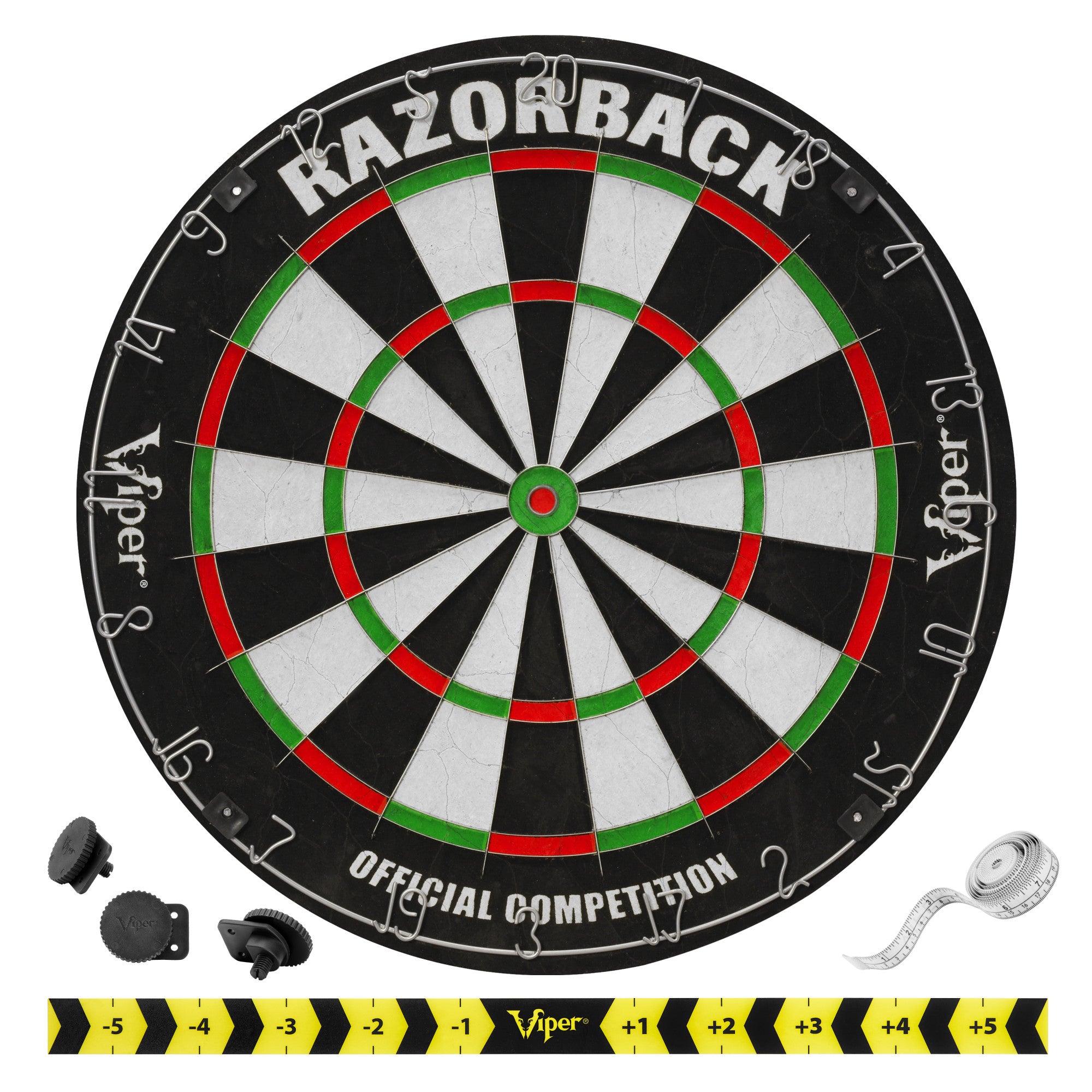 Viper Razorback Sisal Dartboard, Hudson Cabinet, Black Mariah Steel Tip Darts & Shadow Buster Dartboard Light Bundle