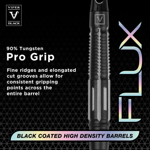 Image of Viper Black Flux 90% Tungsten Steel or Soft Tip Conversion Darts Black/Silver 20 Grams