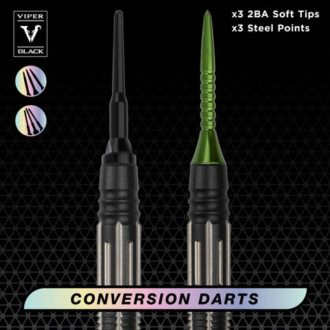 Image of Viper Black Flux 90% Tungsten Steel or Soft Tip Conversion Darts Green 20 Grams