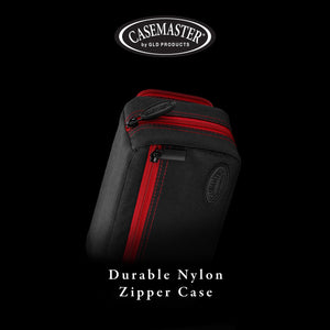 Casemaster Plazma Pro Dart Case Black with Ruby Zipper and Phone Pocket