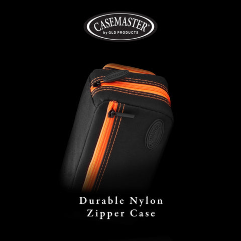 Image of Casemaster Plazma Pro Dart Case Black with Orange Zipper and Phone Pocket