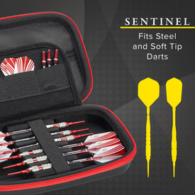 Casemaster Sentinel Dart Case with Red Zipper 