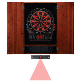 Viper Metropolitan Cinnamon Soft Tip Dartboard Cabinet, 800 Electronic Dartboard, and Dart Laser Line