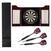 Viper Razorback Sisal Dartboard, Hudson Mahogany Cabinet, Padded Mat & Black Mariah Steel Tip Darts